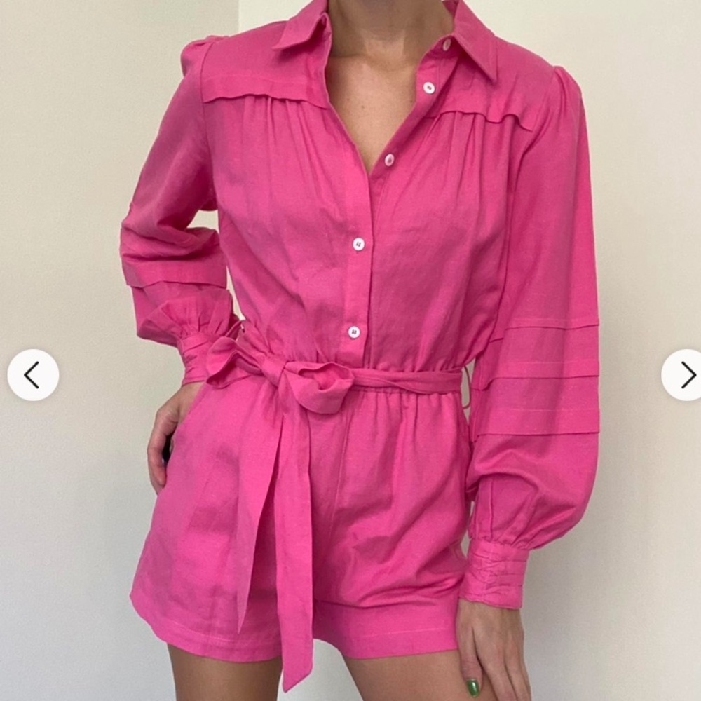 Karlie Pink Button-Up Romper